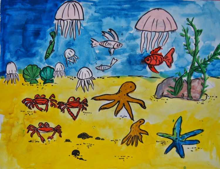 Рисование на тему морские обитатели