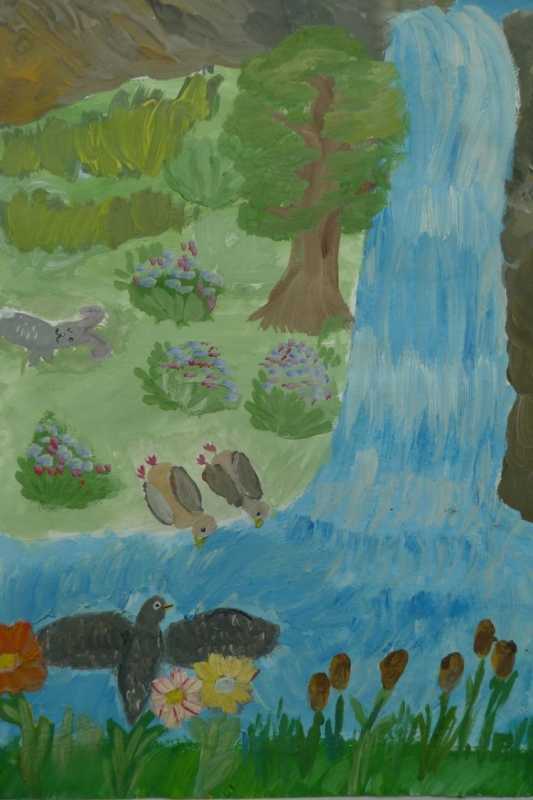 Родник рисование