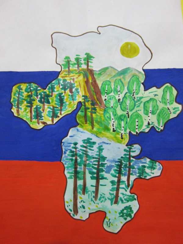 Детские рисунки на тему Родина