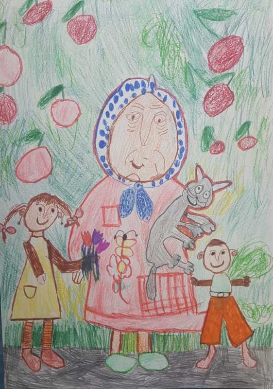 Детский рисунок моя бабушка