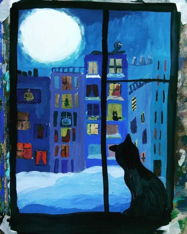 Кошки на окошке