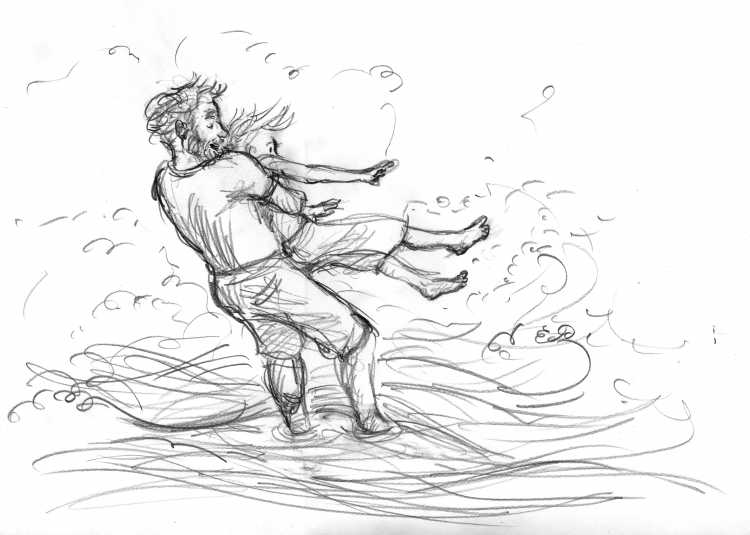 Человек в грозу рисунок