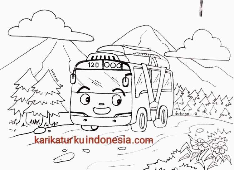 Раскраска Тайо маленький автобус