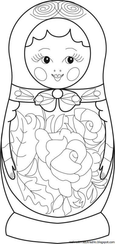 Раскраска Матрешка