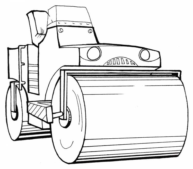 Каток машина раскраска для детей