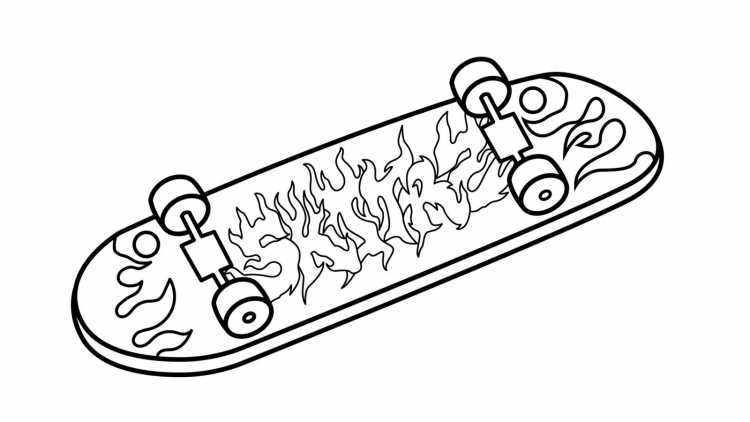 Скейтбордист карандашом