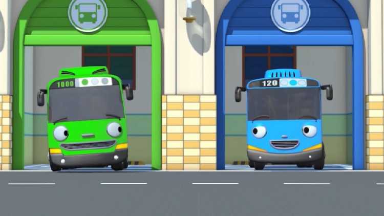 Раскраска автобус Тайо