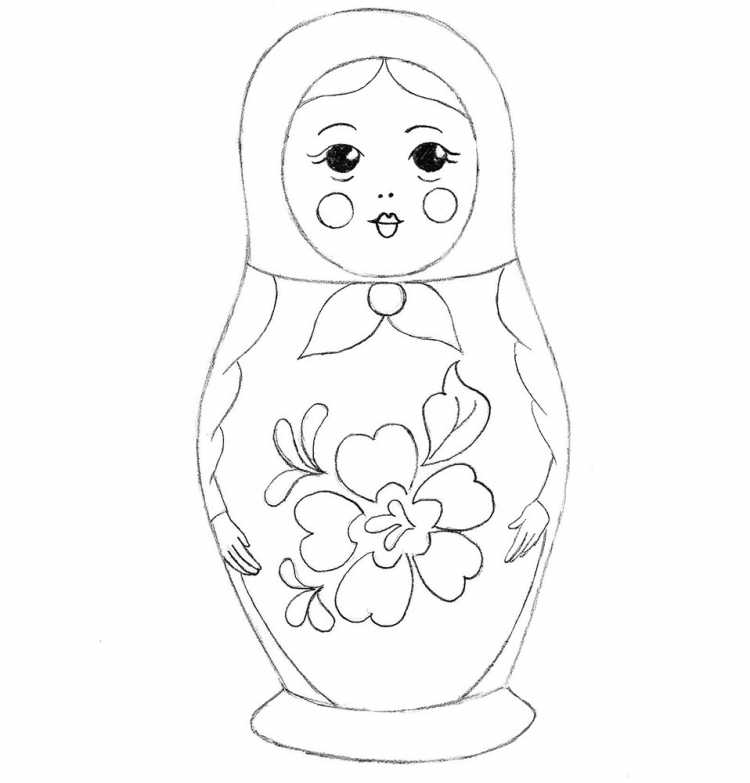 Загорская Матрешка раскраска для детей