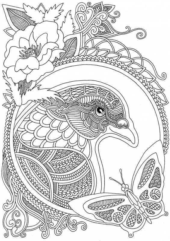 Раскраска антистресс Павлин