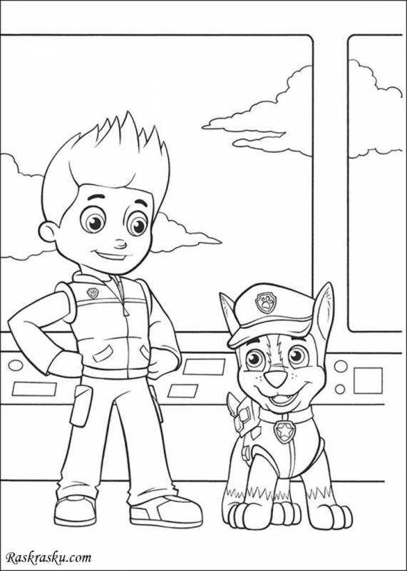 Разукрашки Щенячий патруль Райдер