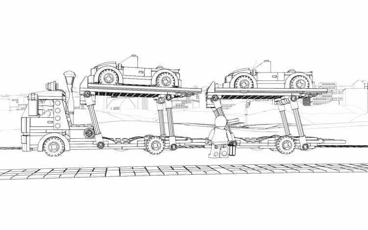 Бульдозер раскраска для детей