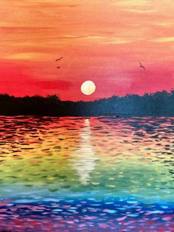 Яркий пейзаж акварелью