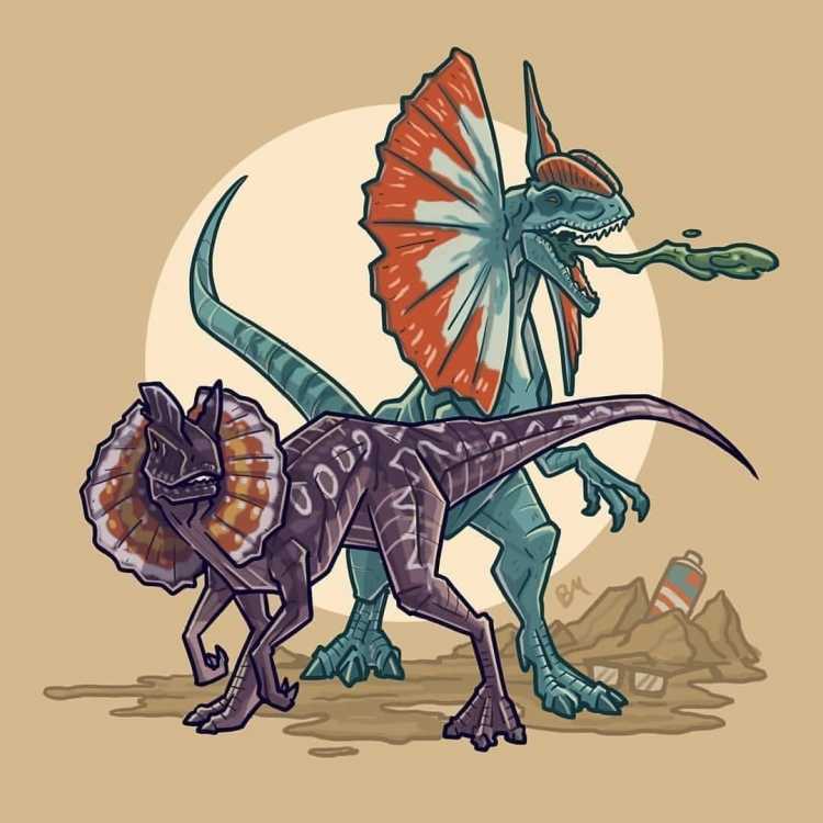 Дилофозавр раскраска