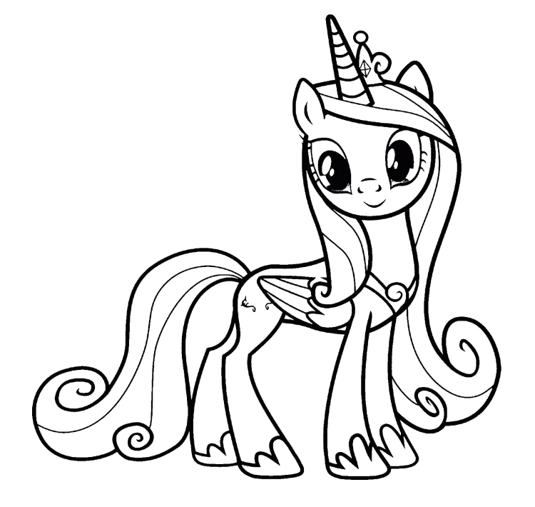 Раскраска my little Pony принцесса Каденс