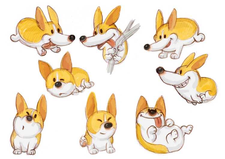 Корги мультяшные