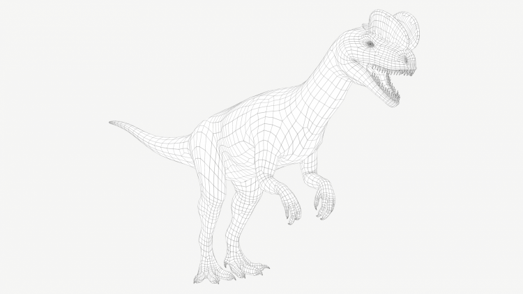 Голова динозавра карандашом