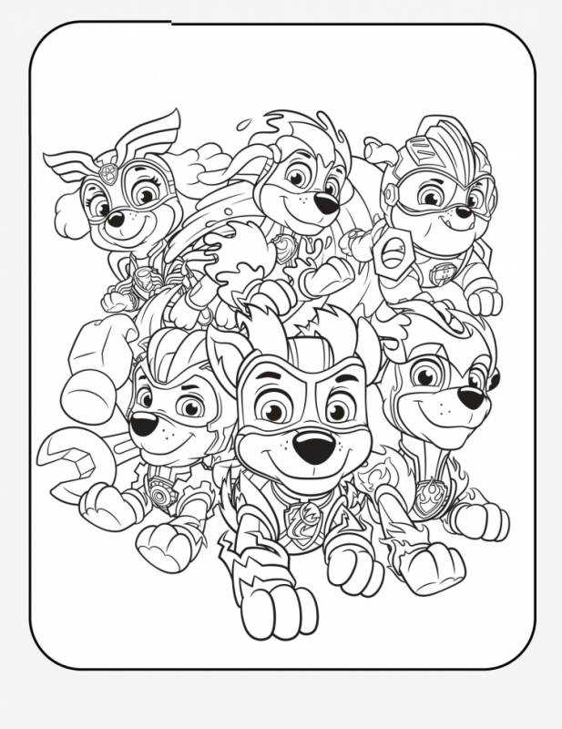Раскраска a4 "Щенячий патруль"