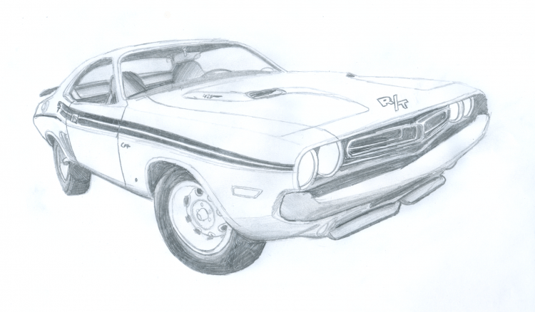 Dodge Challenger 1970 рисунок