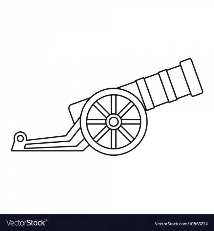 Старинная пушка вектор