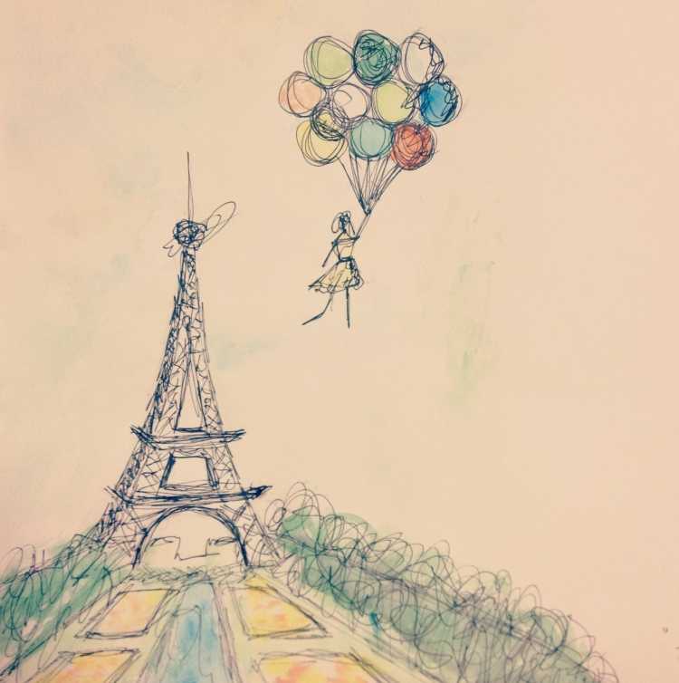 Эйфелева башня рисунок карандашом