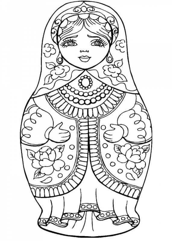 Полхов-Майданская Матрешка раскраска