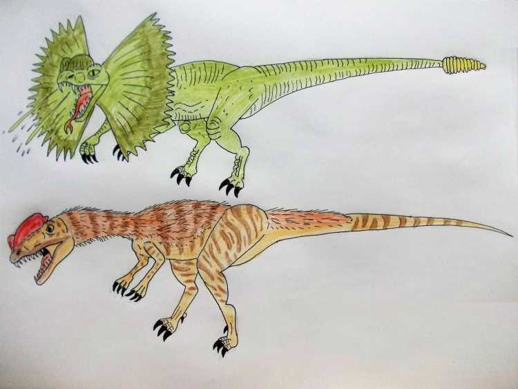 Дилофозавр скетч
