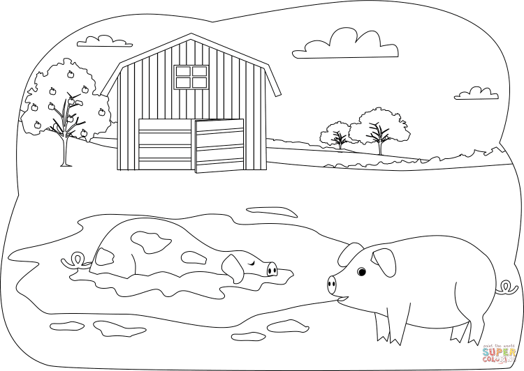 Раскраски для детей овечки на ферме