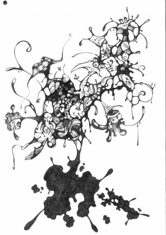 Клякса рисунок набросок