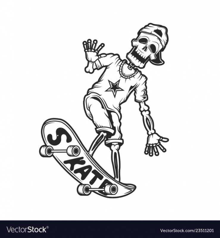 Человек на скейте раскраска