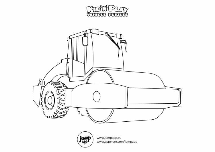 Каток машина раскраска для детей
