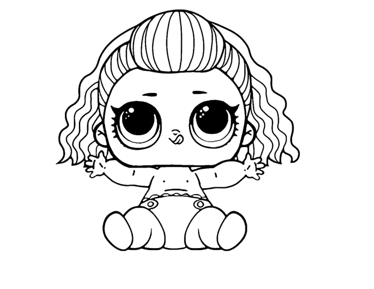 Кукла ЛОЛ трафарет