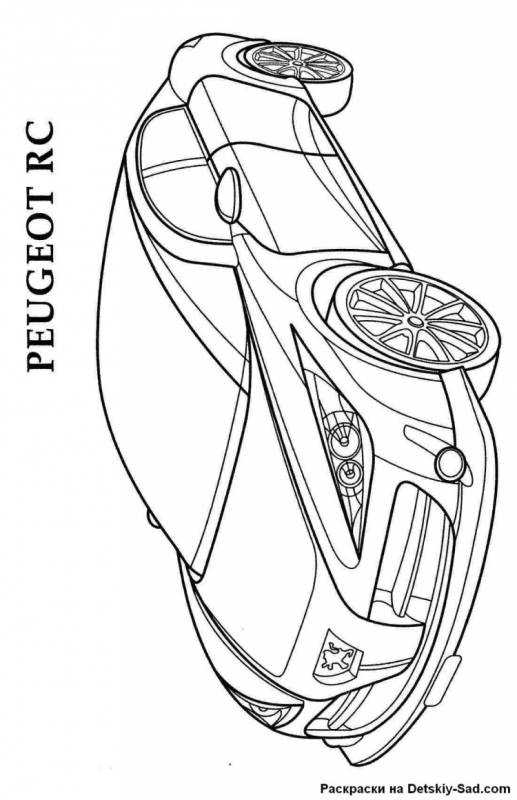 Раскраска машина Peugeot