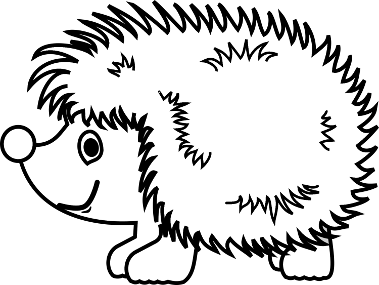 Ёжик контур для детей