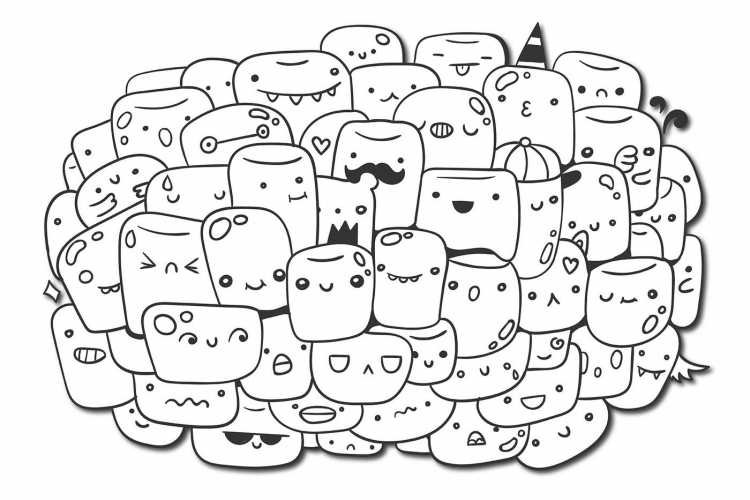 Кружка с маршмеллоу раскраска