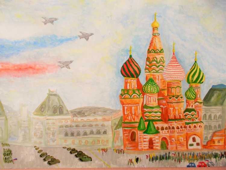 Парад на красной площади рисунок карандашом