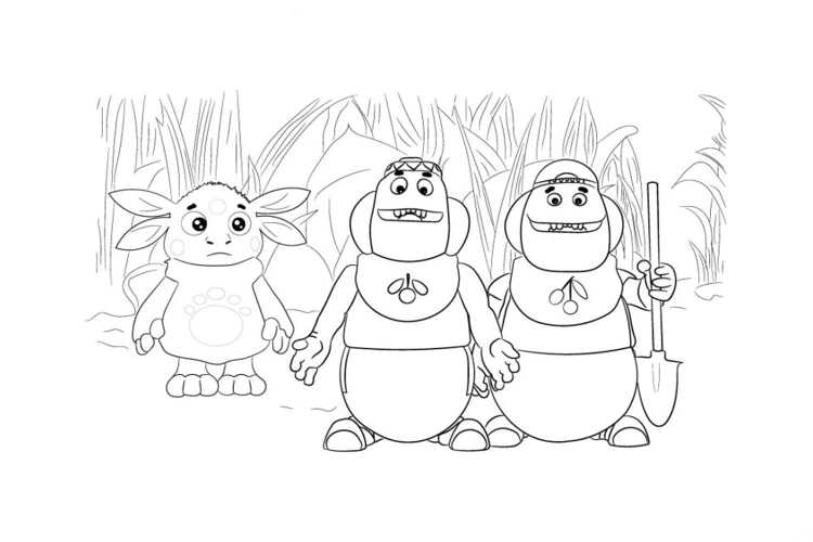 Вупсень и Пупсень разукрашка