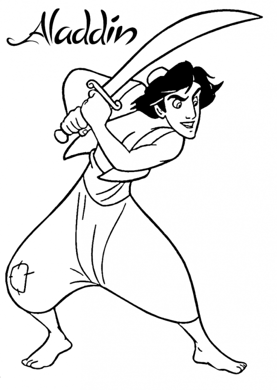 Раскраска приключения Аладдина