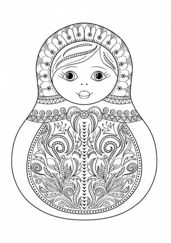 Раскраска Матрешка