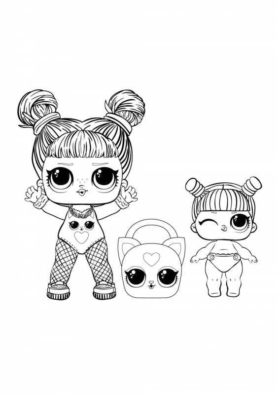 Кукла ЛОЛ контурные