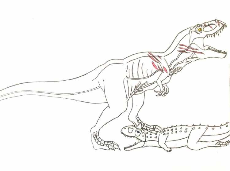Раскраска динозавр Аллозавр