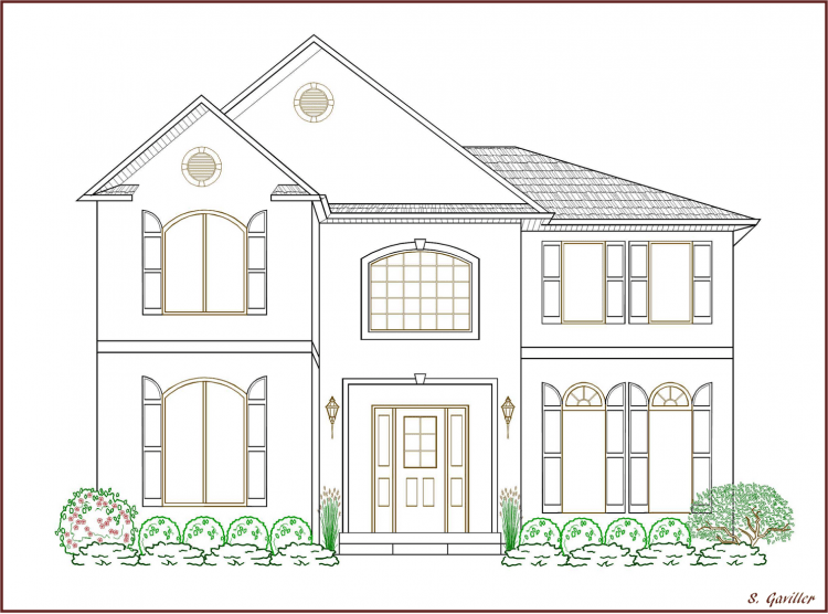 Нарисовать фасад дома