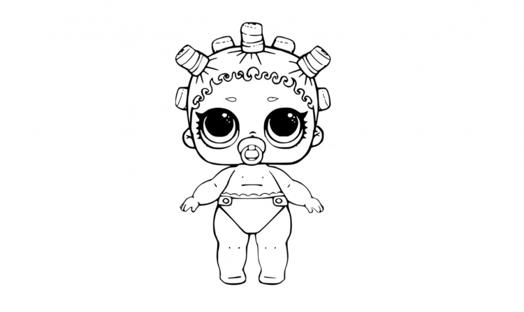 Кукла ЛОЛ раскраска