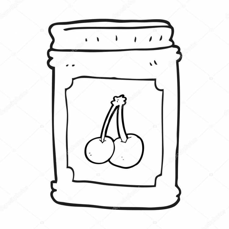 Фрукты в банке раскраска