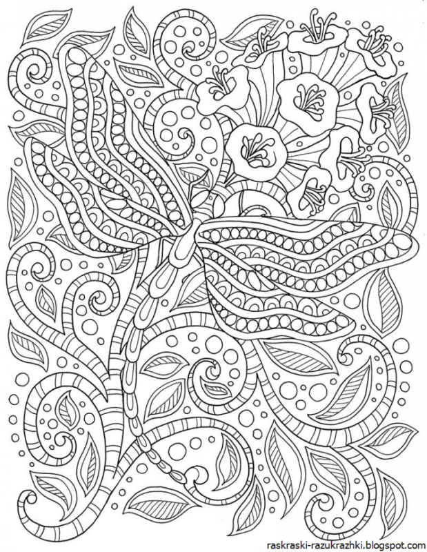 Раскраски антистресс сложные