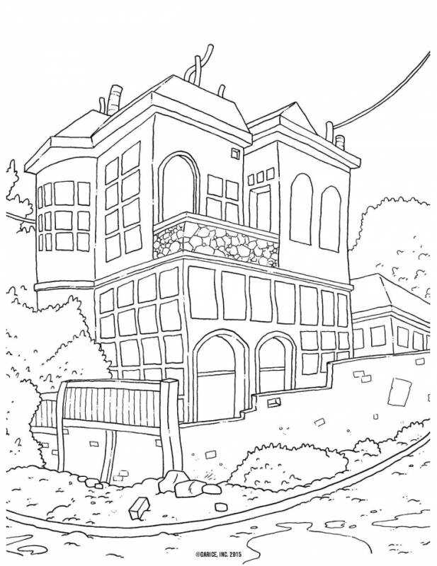 Раскраска большой дом