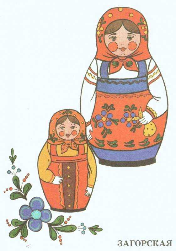Матрешка Загорская роспись