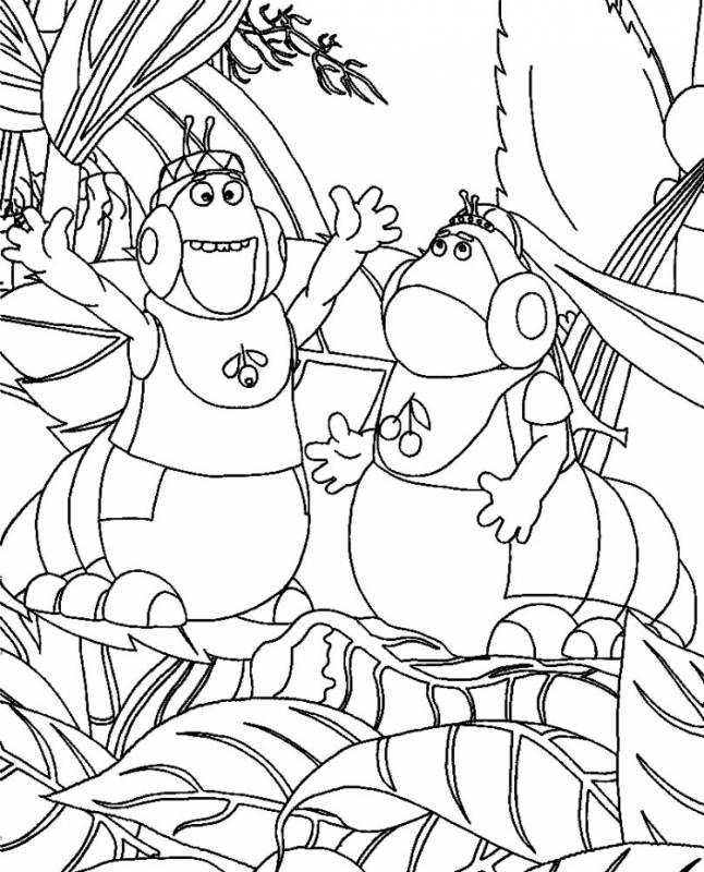 Лунтик раскраска Вупсень и Пупсень