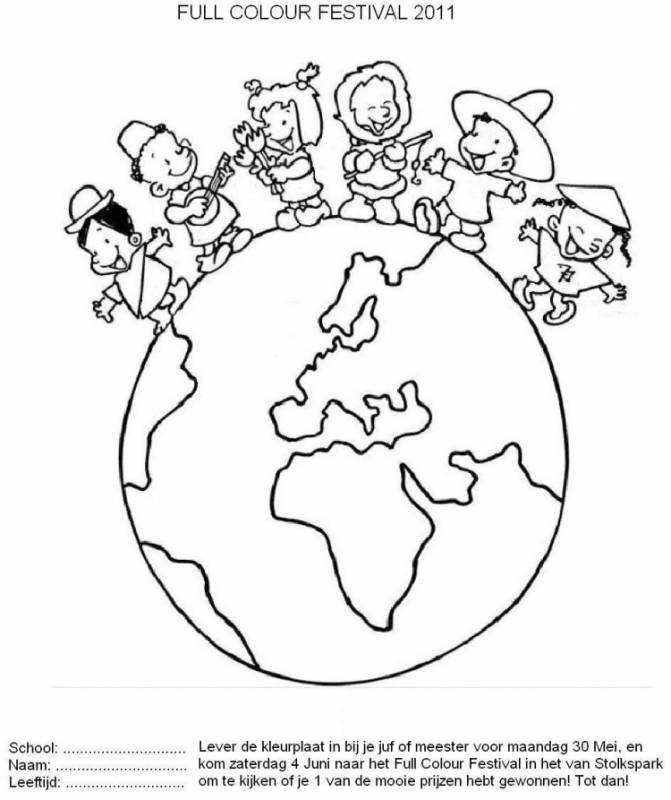 День земли раскраски для детей