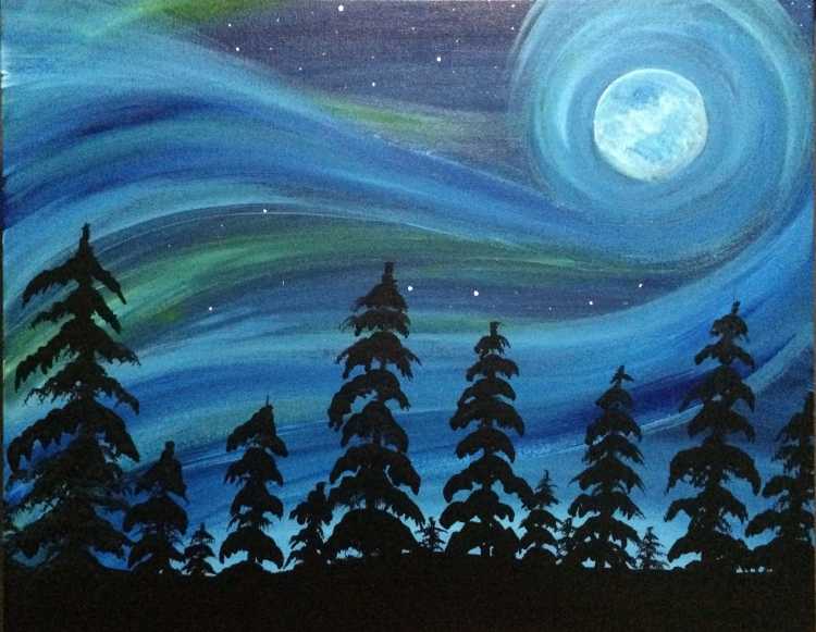 Правополушарное рисование Северное сияние