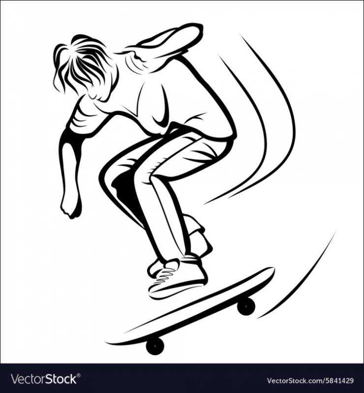 Раскраска скейтборд